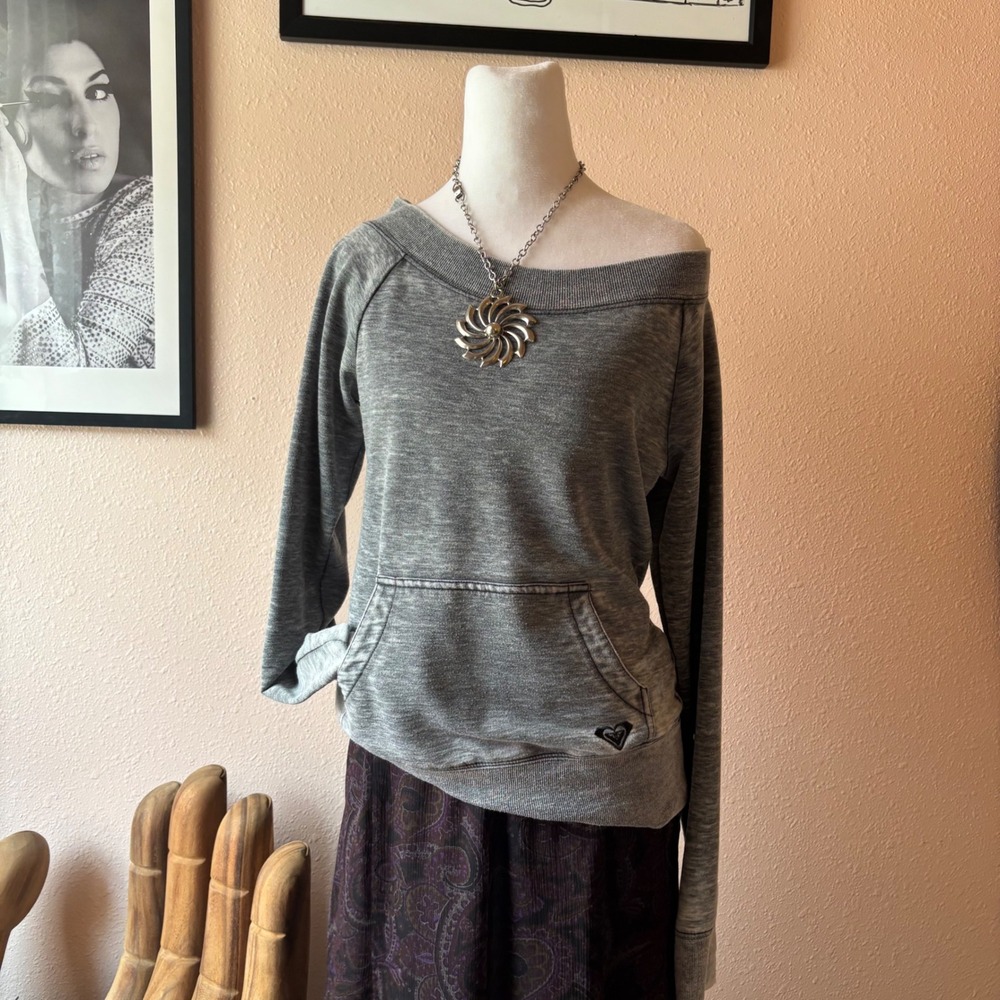 2010s Roxy Off the Shoulder Indie Sleaze Top